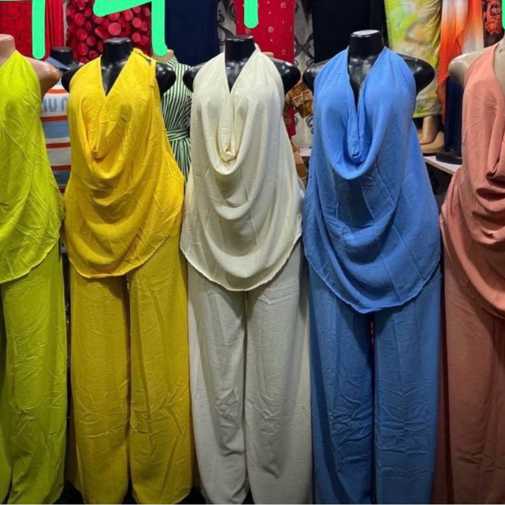 Elegant Women's Jumpsuit in White and Blue